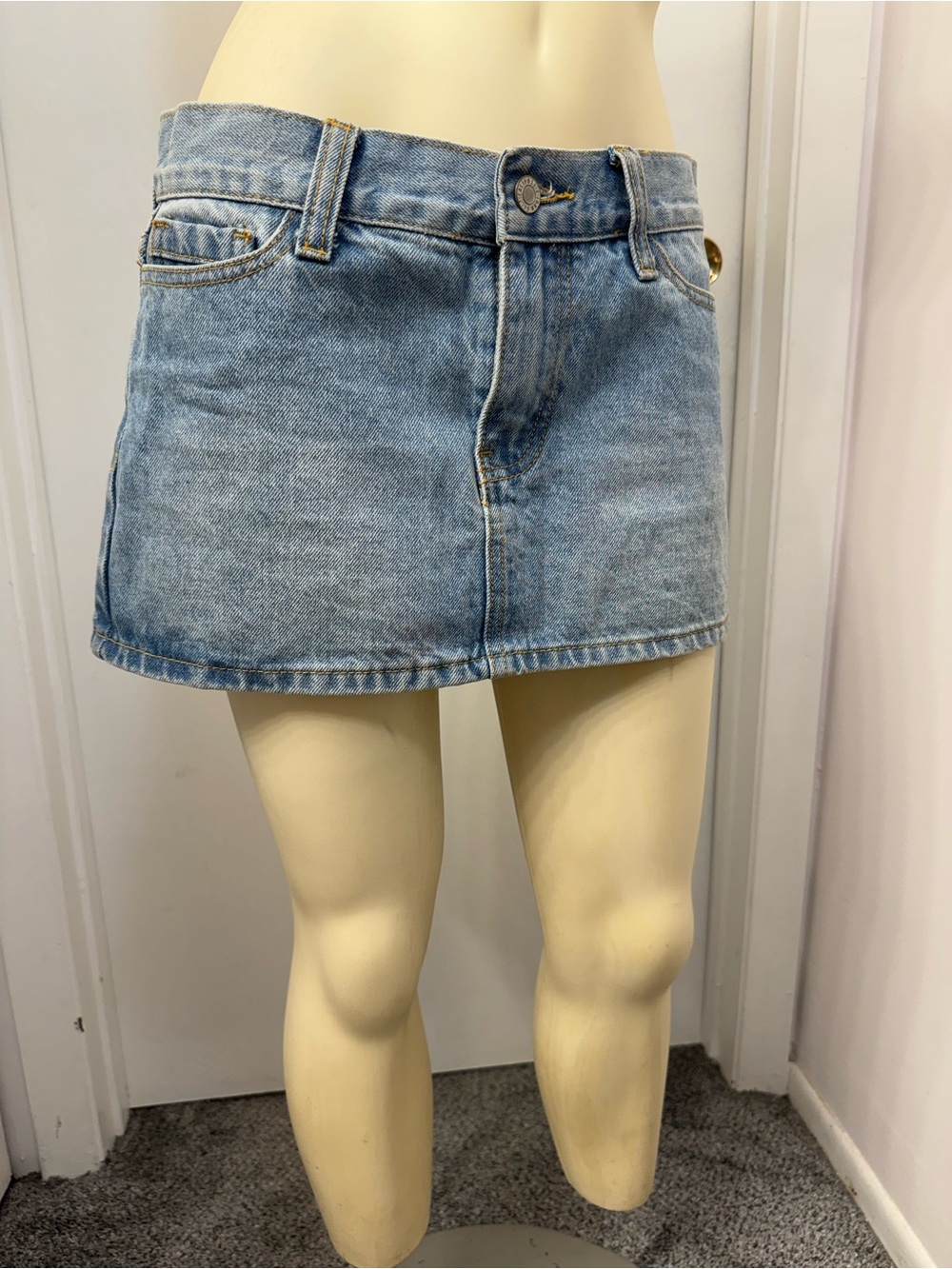 Classic Blue Denim Mini Skirt - Casual Women's Jean Skirt